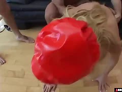 Ass juice slut gets raped by 3 huge dicks